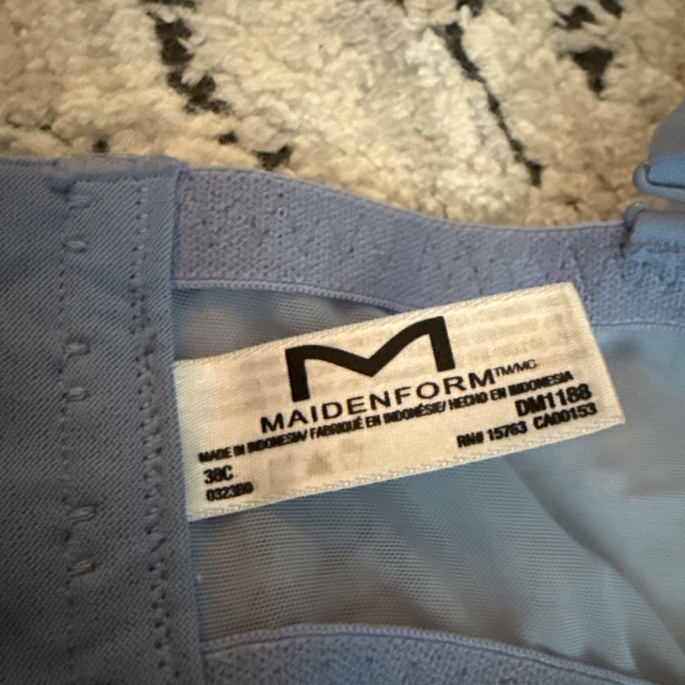 Maidenform Light Blue Floral Lace Underwire Longline Bralette DM1188 38C - Picture 7 of 8